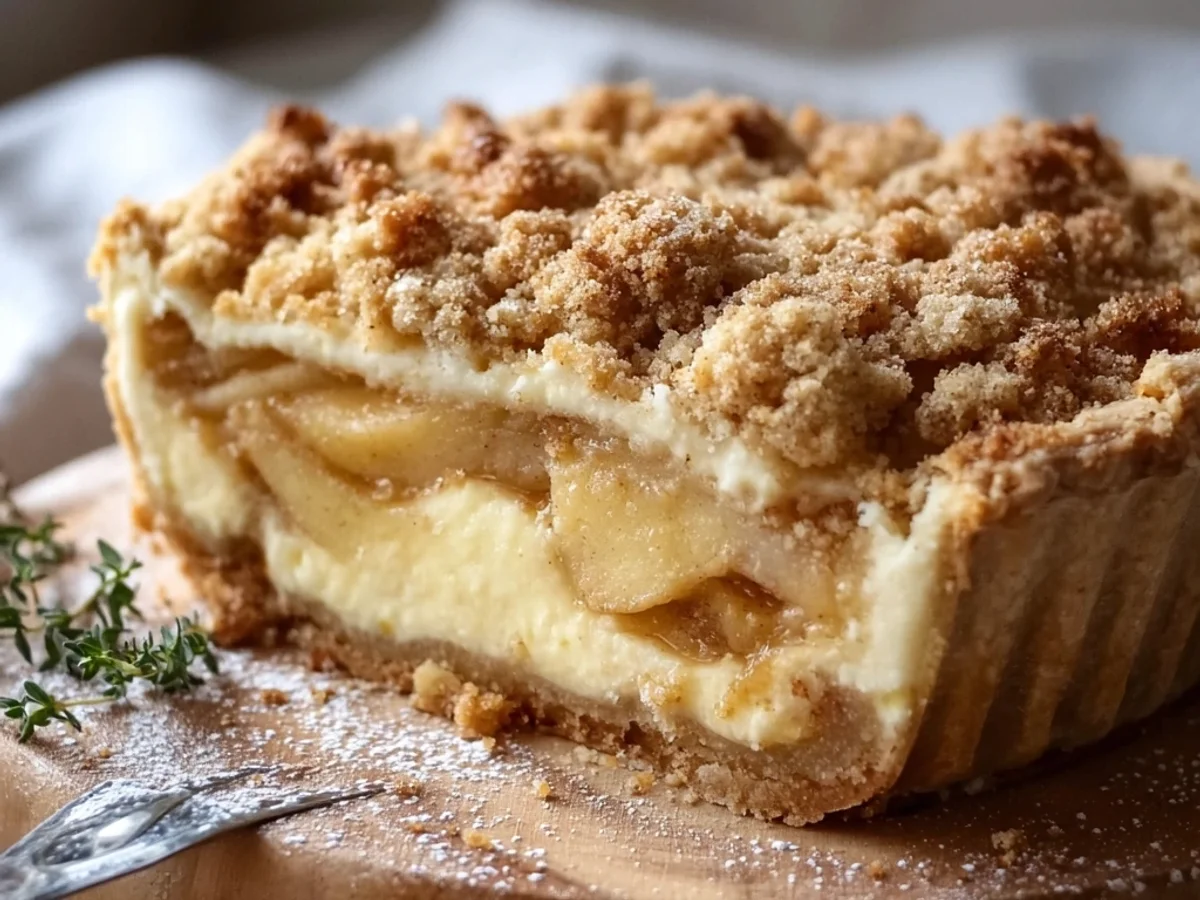 Rustic Apple Cheesecake Crumb Pie Recipe - Image 1