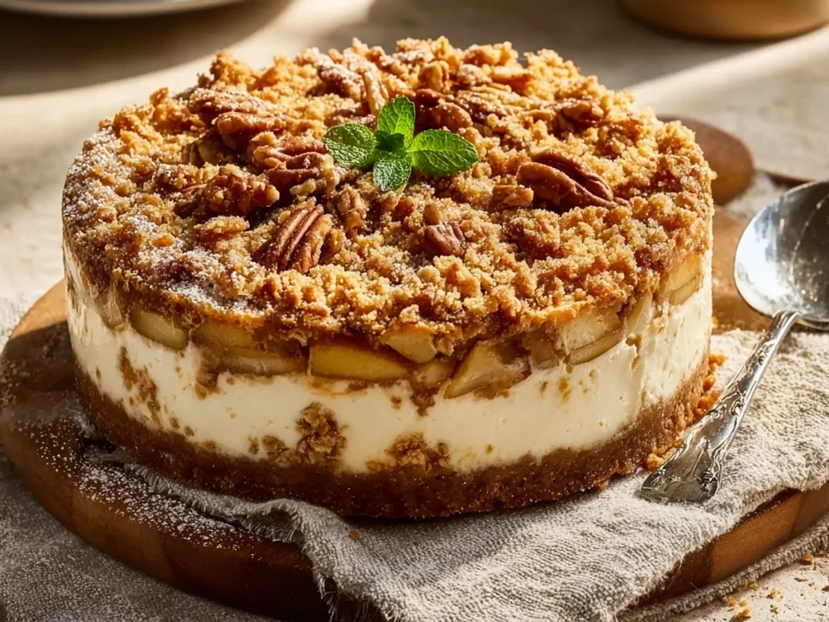 Rustic Apple Crumble Cheesecake: A Homestyle Delight - Image 2