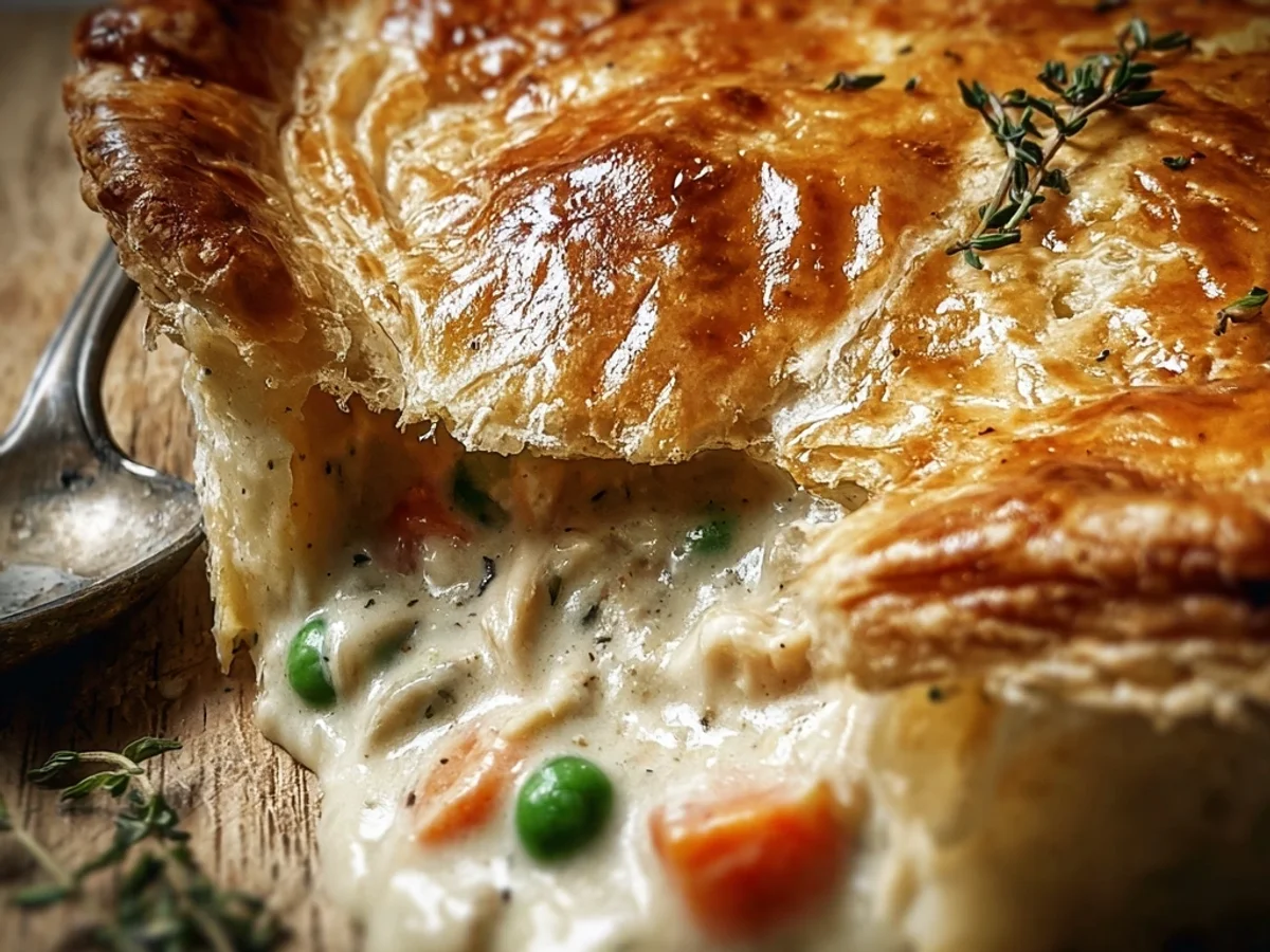 Rustic Chicken Pot Pie: Flaky Crust, Creamy Filling - Image 1
