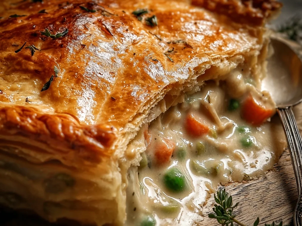 Rustic Chicken Pot Pie: Flaky Crust, Creamy Filling - Image 2