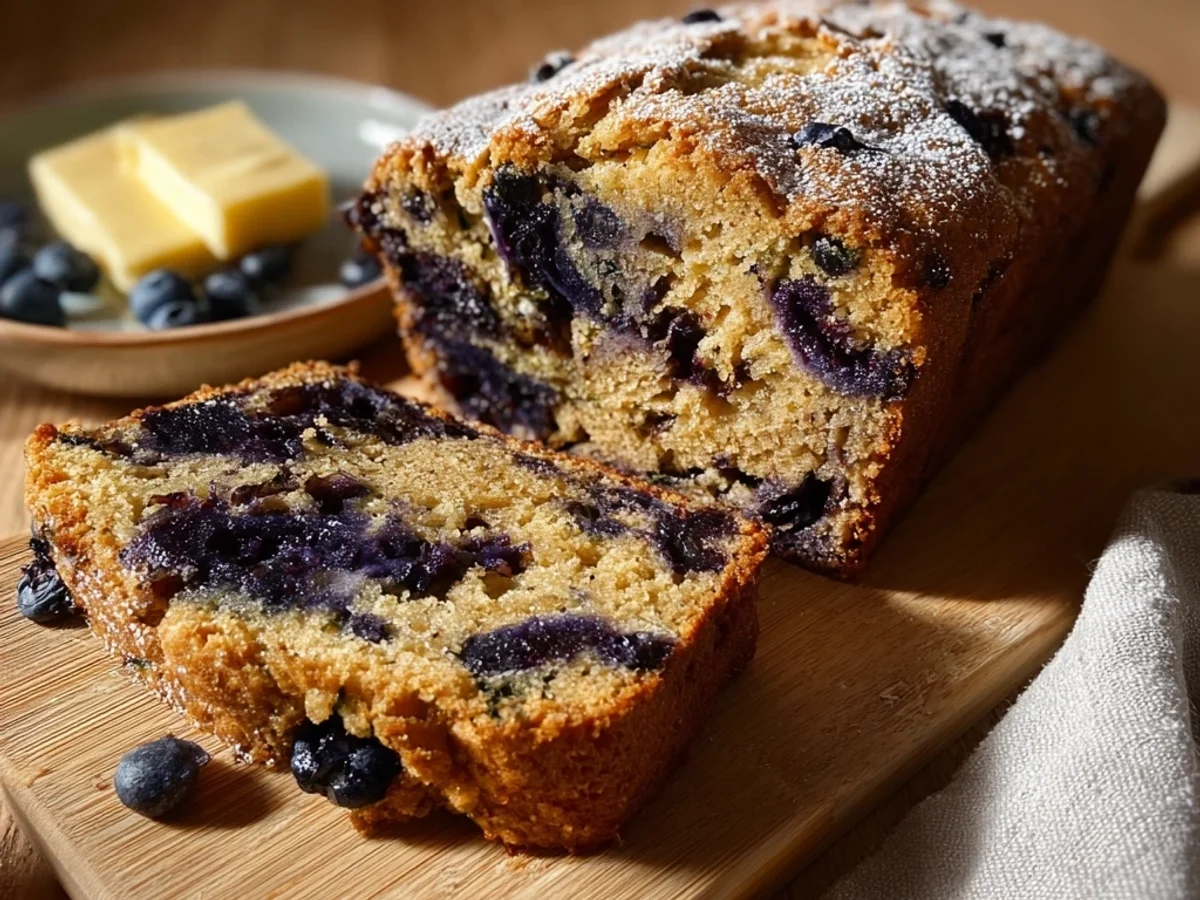Rustic Moist Blueberry Zucchini Bread Loaf - Image 2