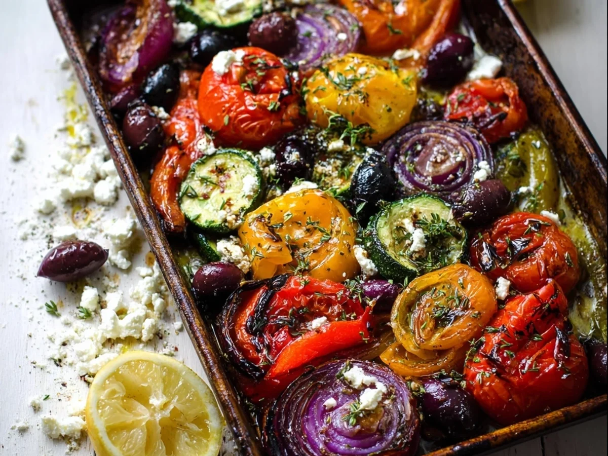 Rustic One Pan Greek Vegetables: Easy Weeknight Flavor - Image 1