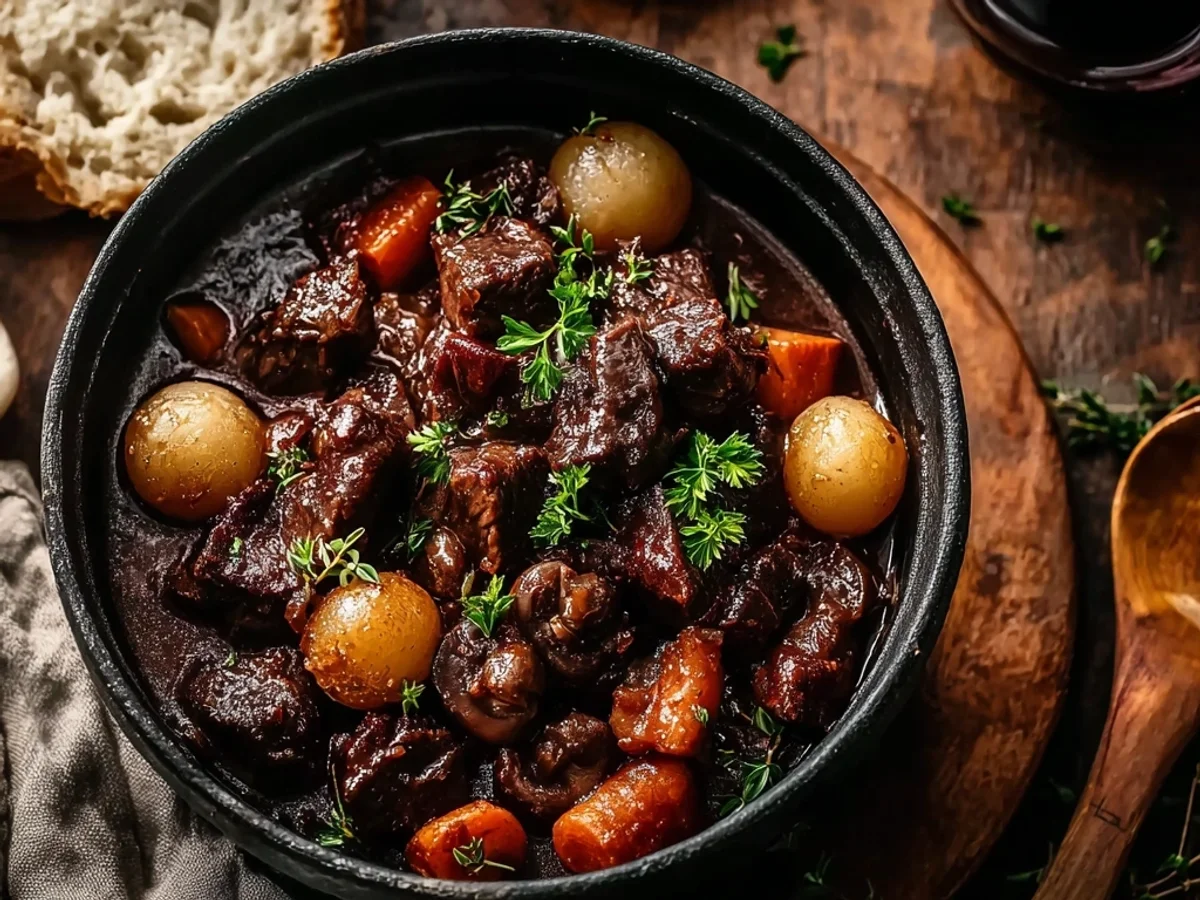 Rustic One Pot Beef Bourguignon: Easy French Stew - Image 2