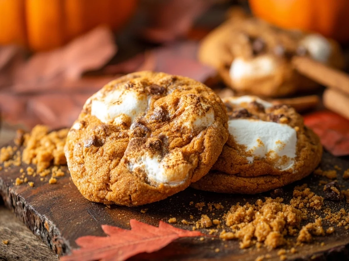 Rustic Pumpkin S'mores Cookies: Autumn's Sweet Embrace - Image 1