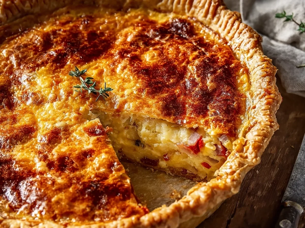 Rustic Turkey Ham, Onion, Tomato Pie - Image 2