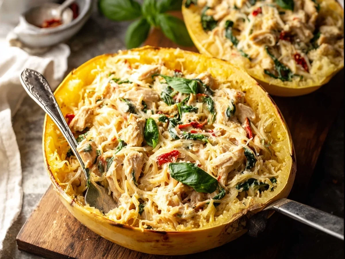 Rustic Tuscan Chicken Spaghetti Squash Recipe - Image 1