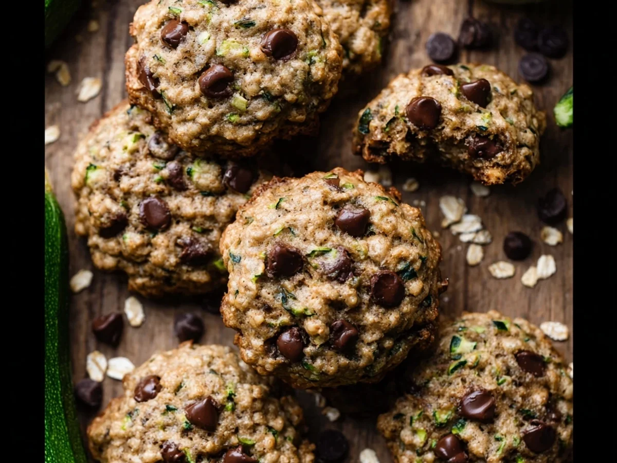 Rustic Zucchini Oatmeal Chocolate Chip Cookies - Image 2