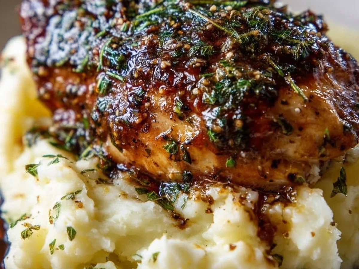 Savory Glazed Garlic Herb Chicken & Creamy Mash - Image 1