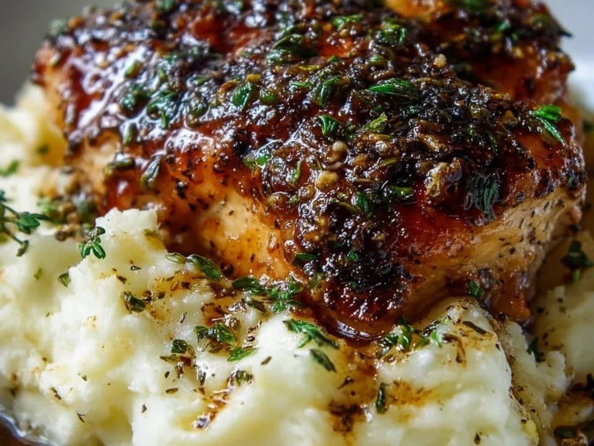 Savory Glazed Garlic Herb Chicken & Creamy Mash - Image 2