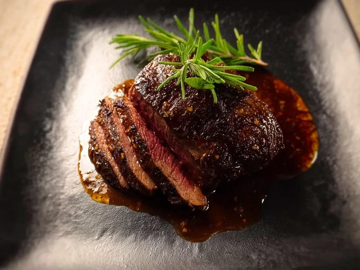 Seared Filet Mignon with Savory Chicken Broth Sauce - Image 2