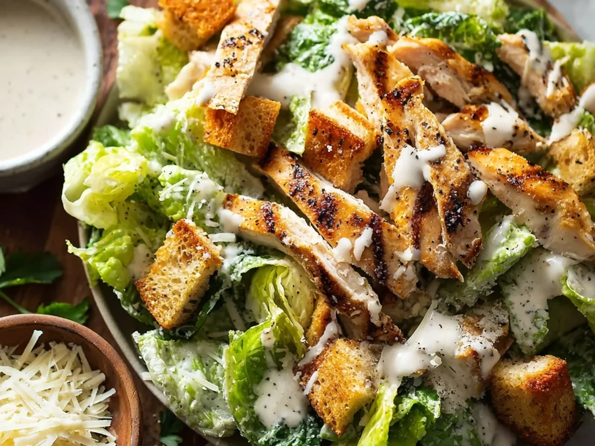 Simple Creamy Chicken Caesar Salad - Image 1