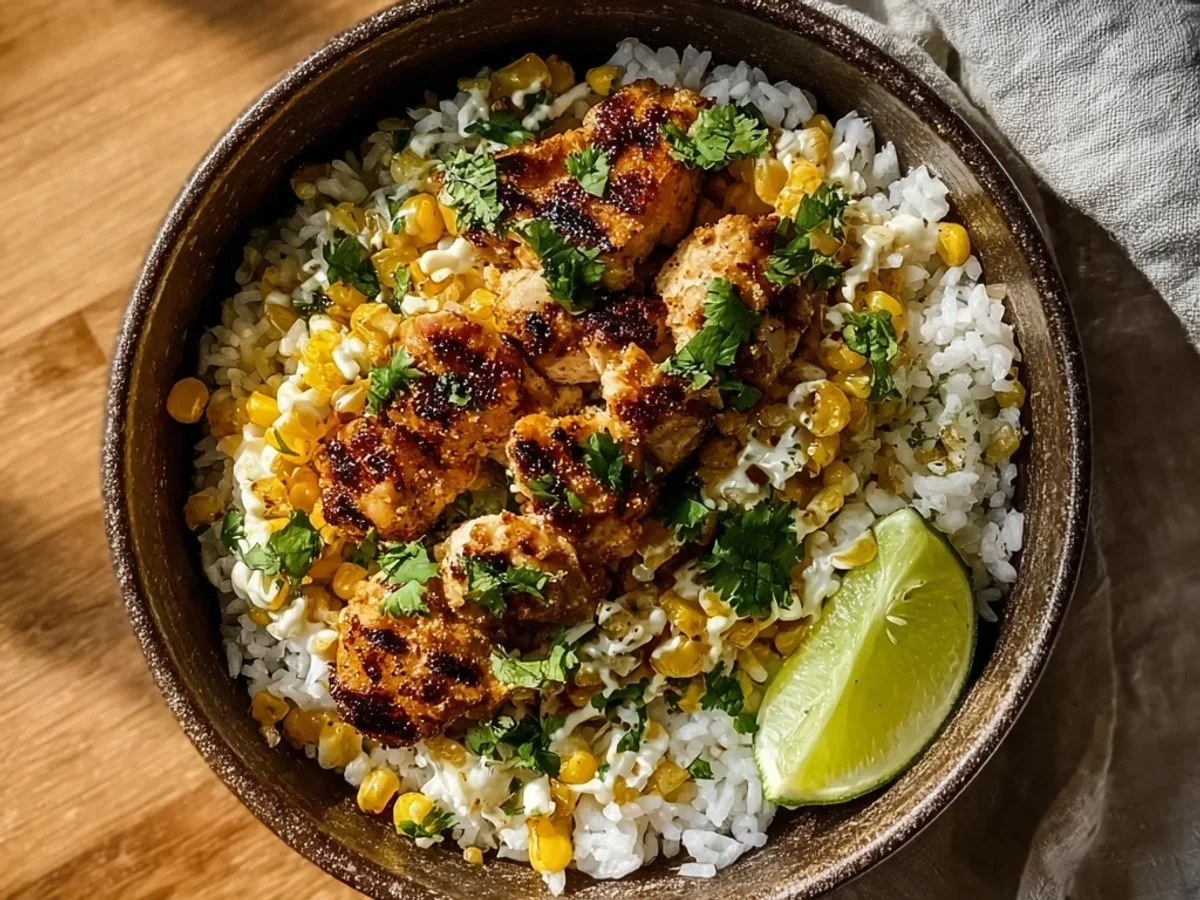 Smoky Street Corn Chicken Rice Bowl: A Weeknight Favorite - Image 1