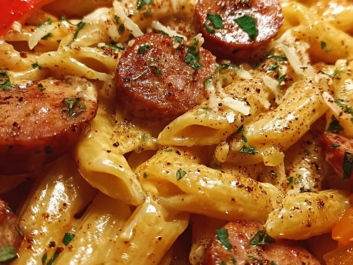 Spicy Cajun One-Pot Creamy Sausage Pasta for Busy Nights - Image 2
