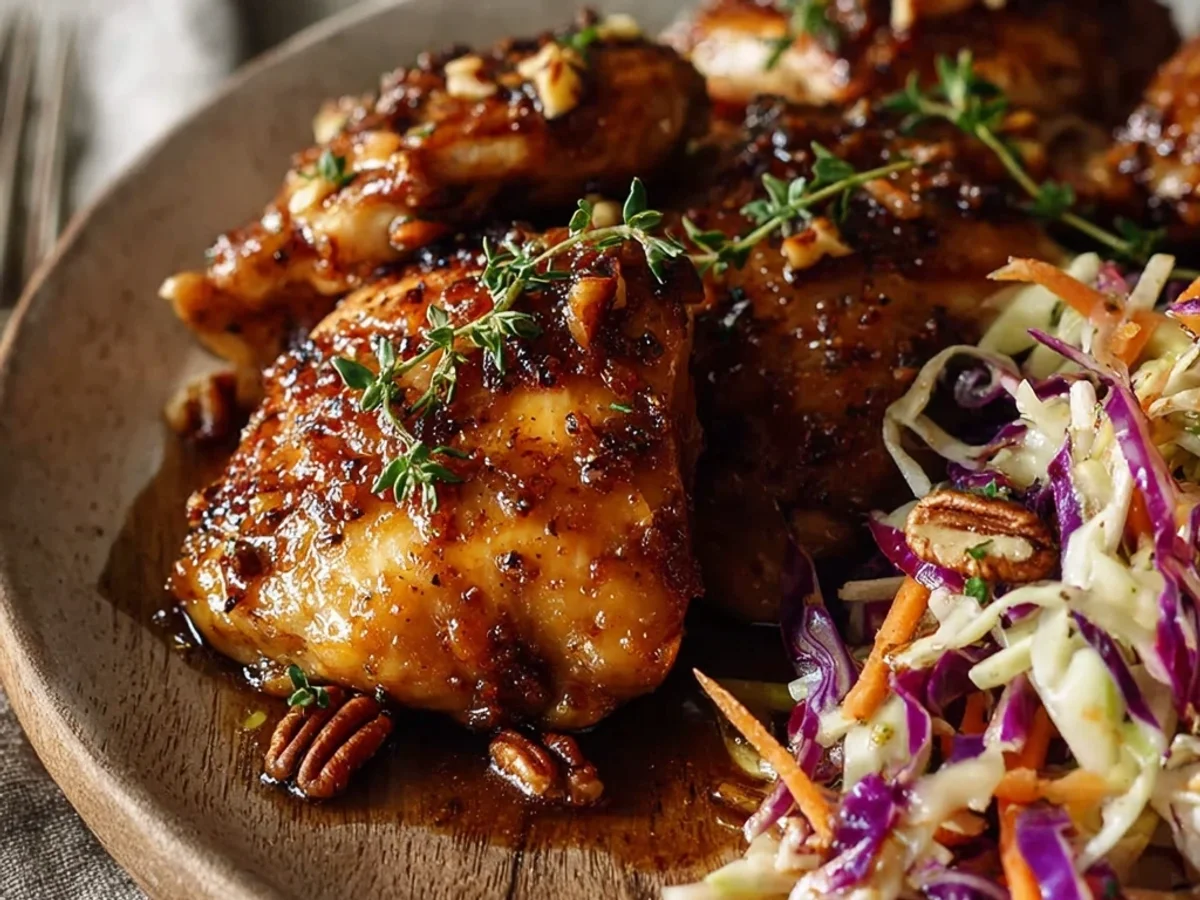 Sticky Apple Cider Chicken with Crisp Autumn Slaw - Image 1