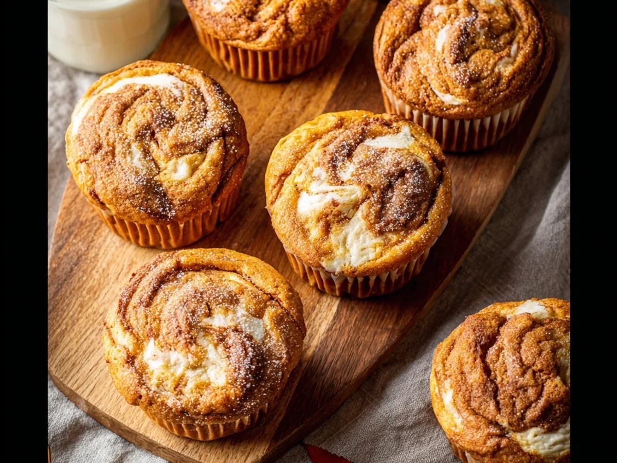 Swirled Pumpkin Cream Cheese Muffins: Autumn Treat - Image 1