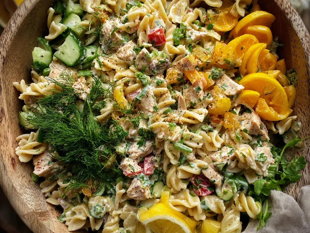 Tangy Chicken Pasta Salad with Zesty Lemon Herbs - Image 1