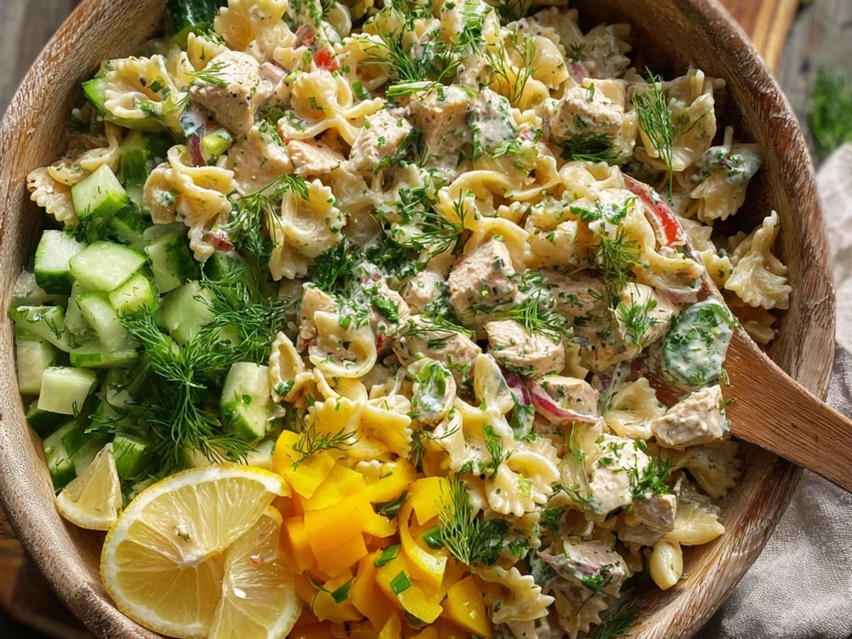 Tangy Chicken Pasta Salad with Zesty Lemon Herbs - Image 2