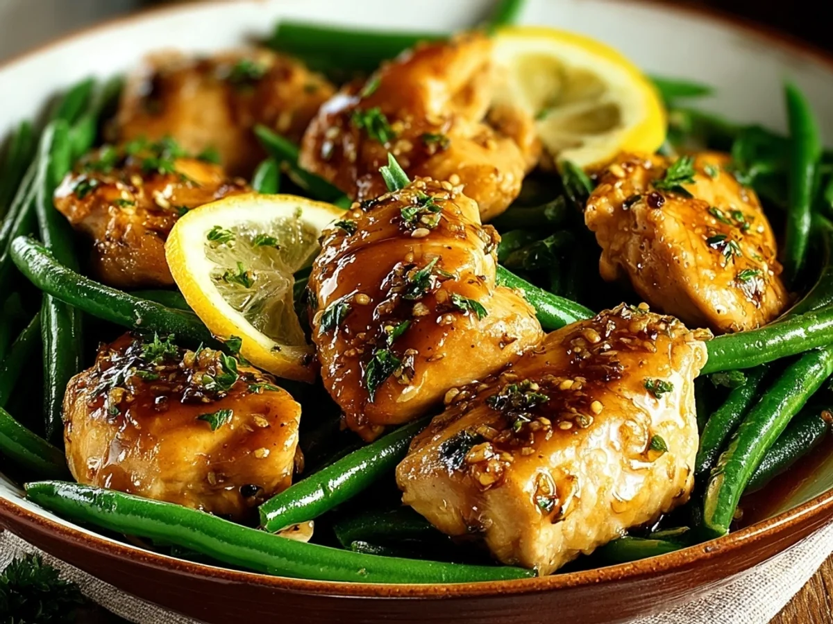 Tangy Lemon Garlic Chicken & Green Beans Delight - Image 1