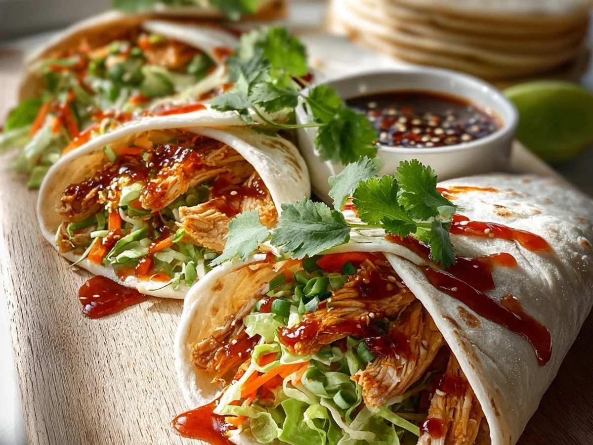 Tangy Sweet Chili Chicken Wraps: Quick & Flavorful Dinner - Image 1