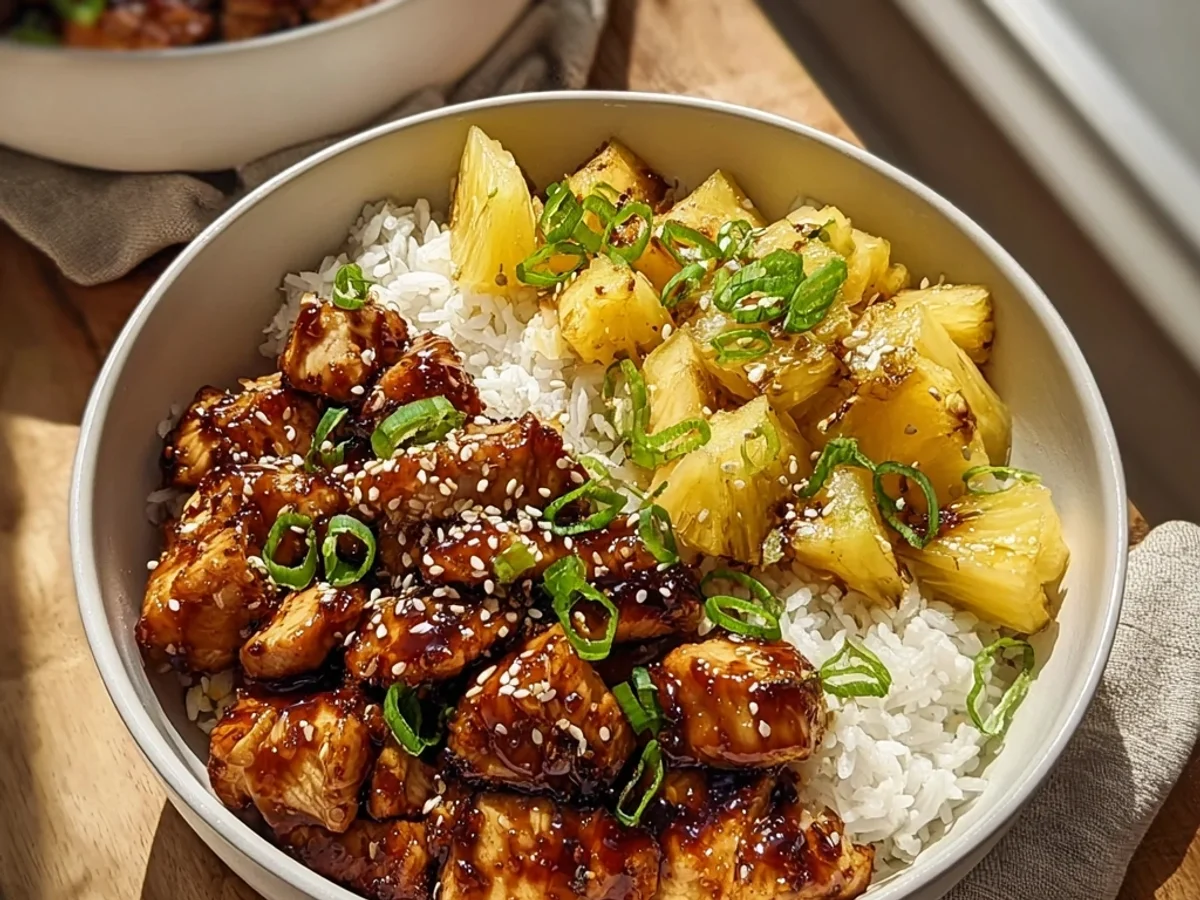 Tangy Teriyaki Chicken Pineapple Bowls - Image 1