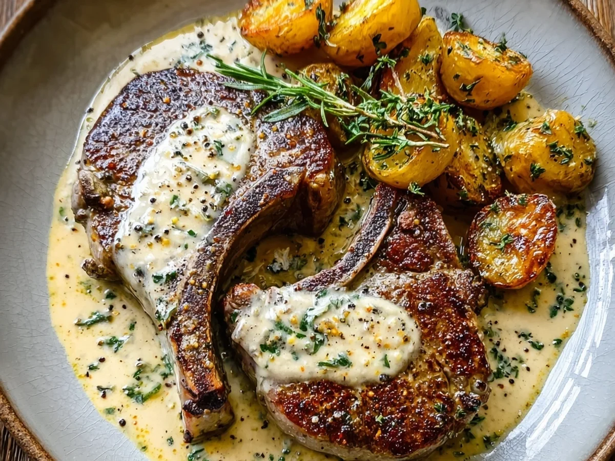 Tender Lamb Chops in Creamy Garlic Sauce - Image 2