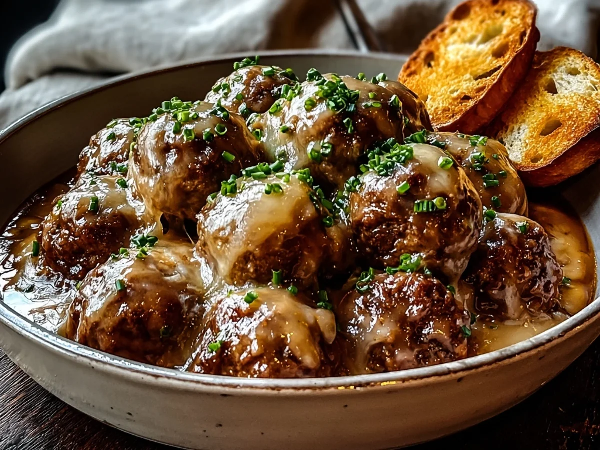 Tender Slow Cooker French Onion Meatballs: A Cozy Dinner - Image 2