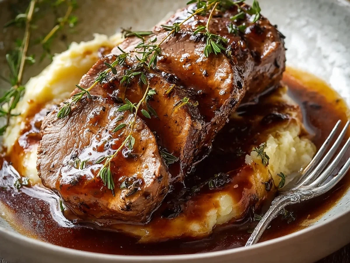 Tender Slow Cooker Lamb Tenderloin with Apple Butter - Image 1