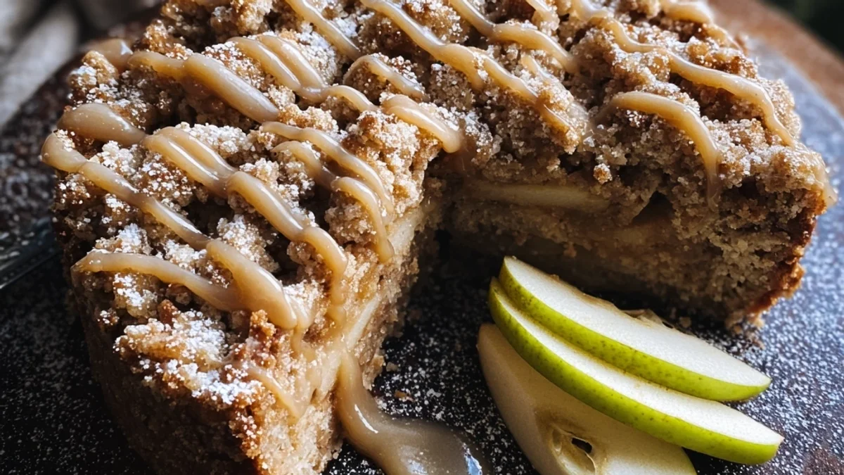 Apple Crumb Cake with Cinnamon Drizzle: A Homestyle Treat