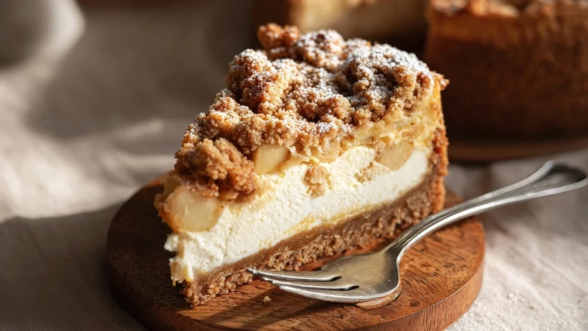 Apple Crumble Cheesecake: Creamy, Spiced, Crunchy Bliss