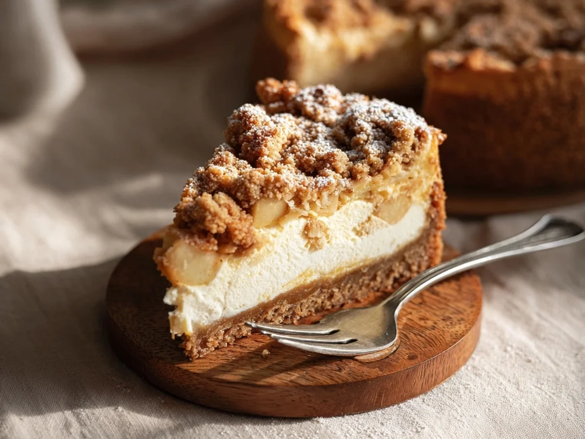 Apple Crumble Cheesecake: Creamy, Spiced, Crunchy Bliss - Featured Image