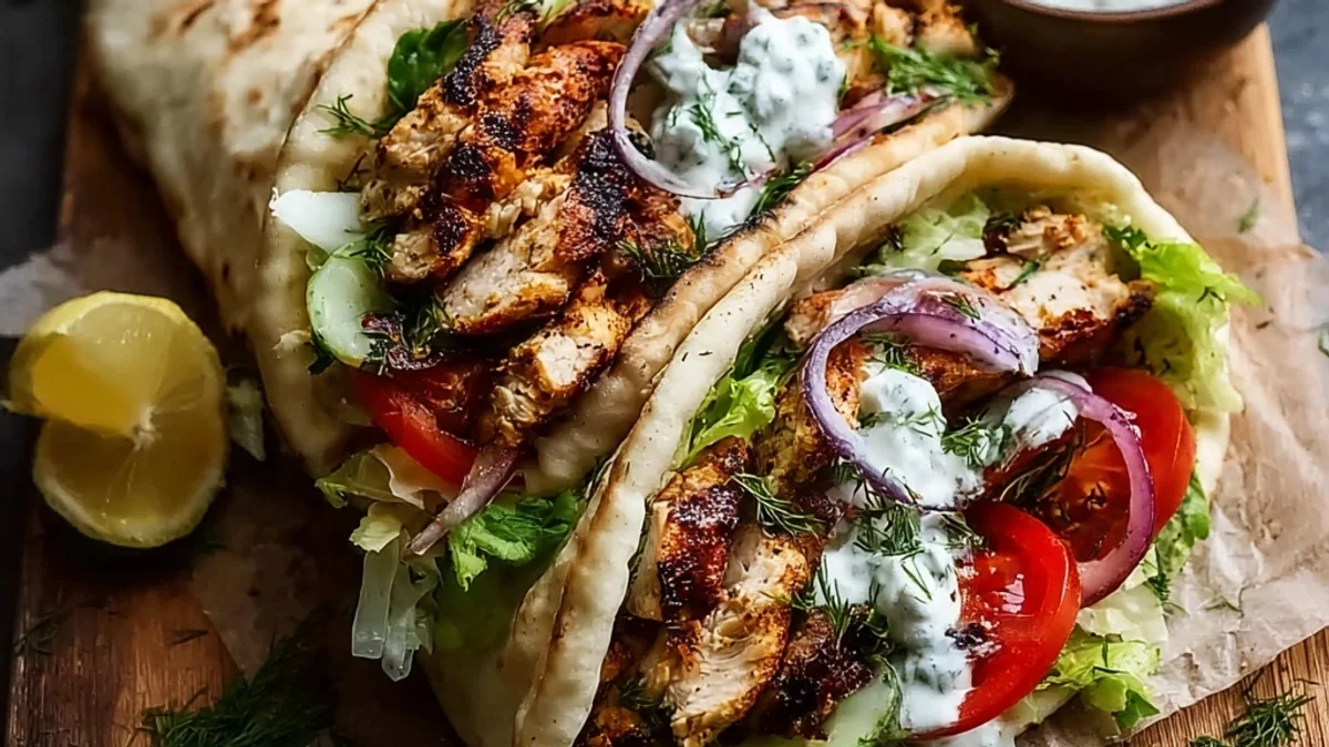 Authentic Greek Chicken Gyros Recipe with Tangy Tzatziki