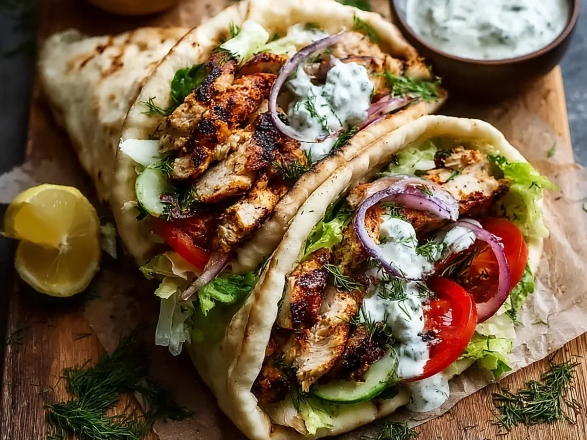 Authentic Greek Chicken Gyros Recipe with Tangy Tzatziki - Featured Image