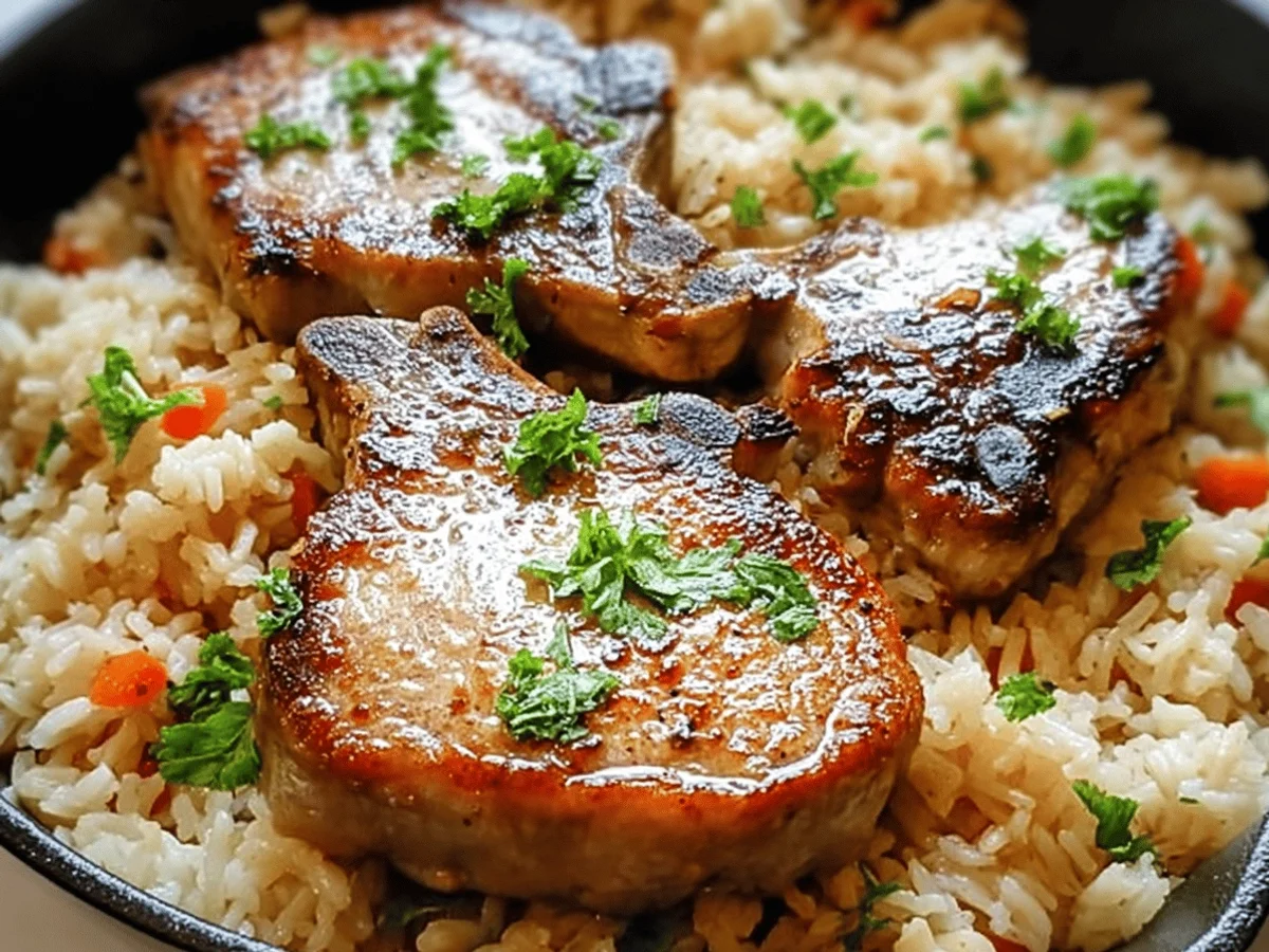 Baked Pork Chops and Rice Recipe - Featured Image
