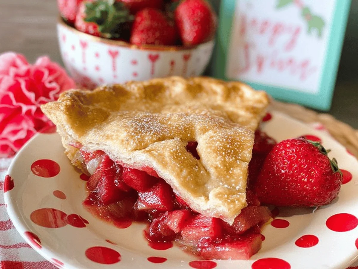Best Strawberry Rhubarb Pie Recipe - Featured Image