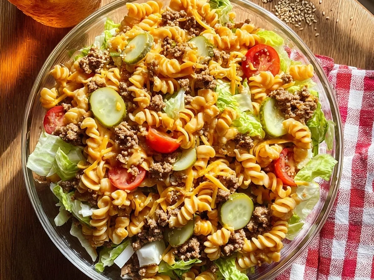 Big Mac Pasta Salad: Tangy, Creamy, & Nostalgic Dinner - Featured Image