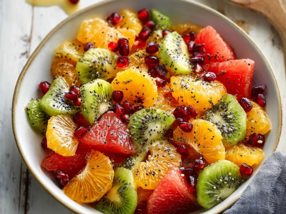 Bright Winter Fruit Salad with Orange Poppy Seed Dressing - Featured Image