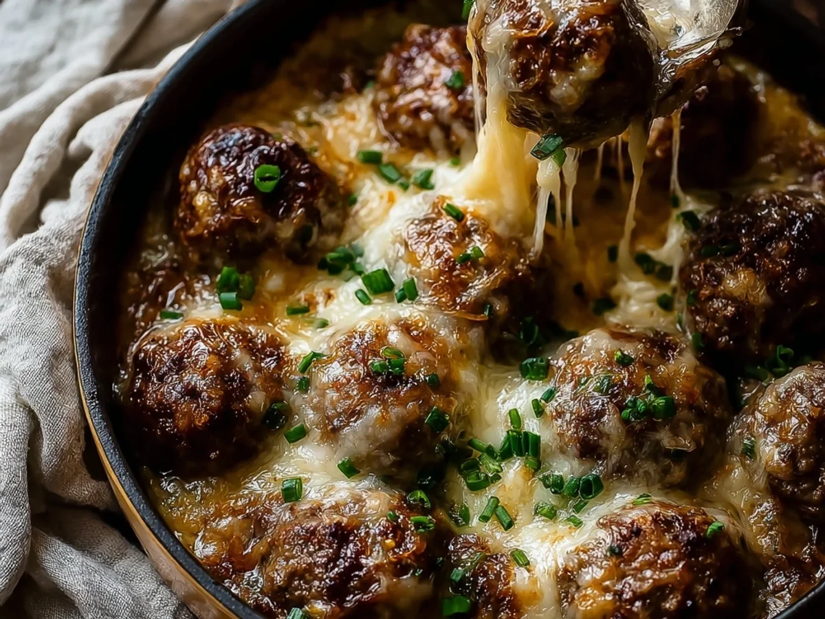 Cheesy French Onion Meatballs: Skillet Comfort - Featured Image
