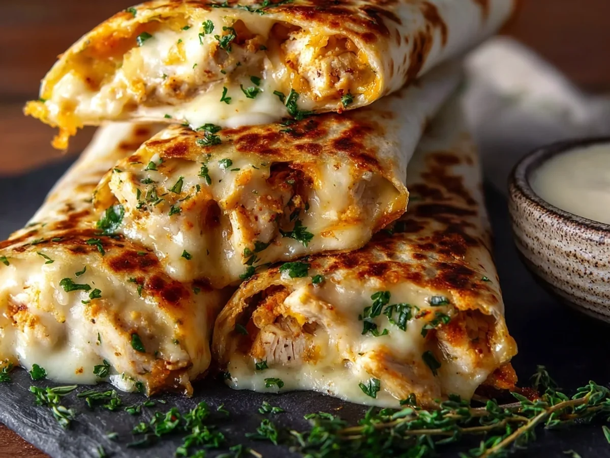 Cheesy Garlic Chicken Wraps: Ooey-Gooey & Quick - Featured Image