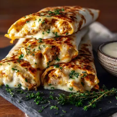 Cheesy Garlic Chicken Wraps: Ooey-Gooey & Quick