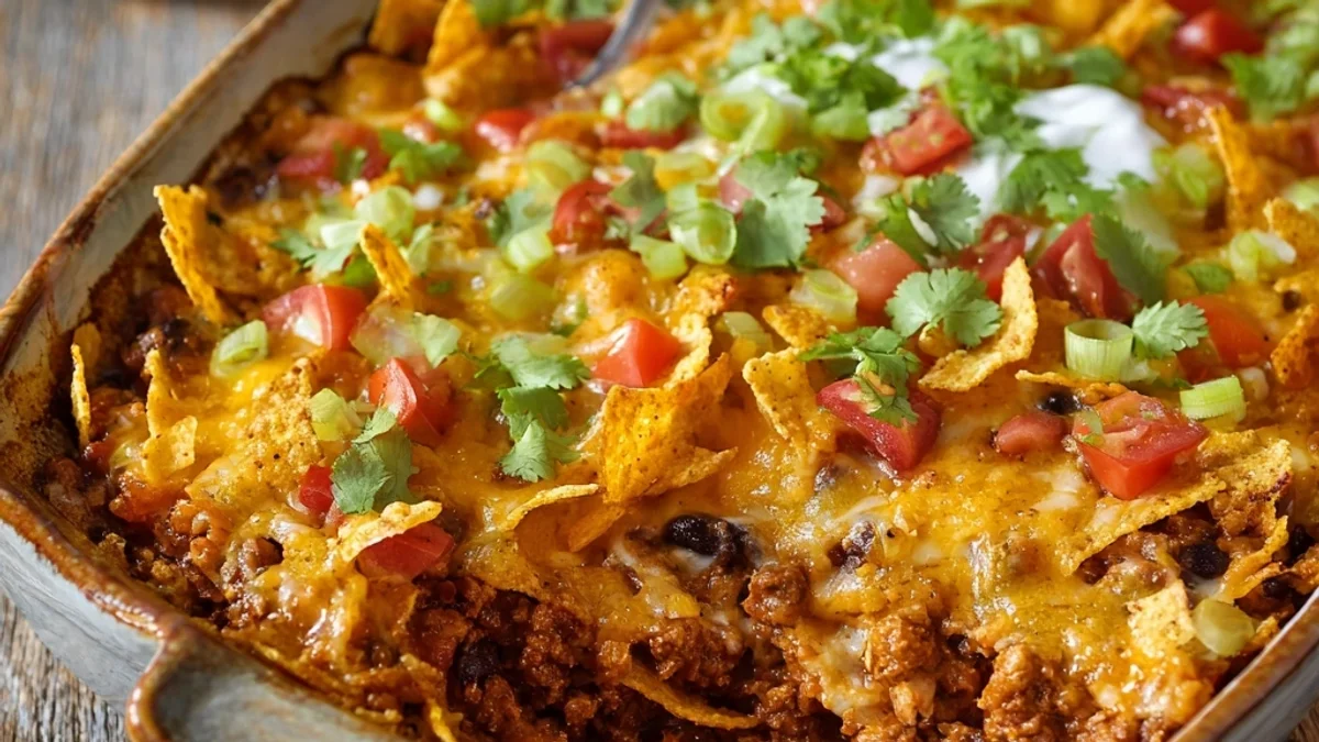 Cheesy Walking Taco Casserole: Quick & Easy Family Dinner