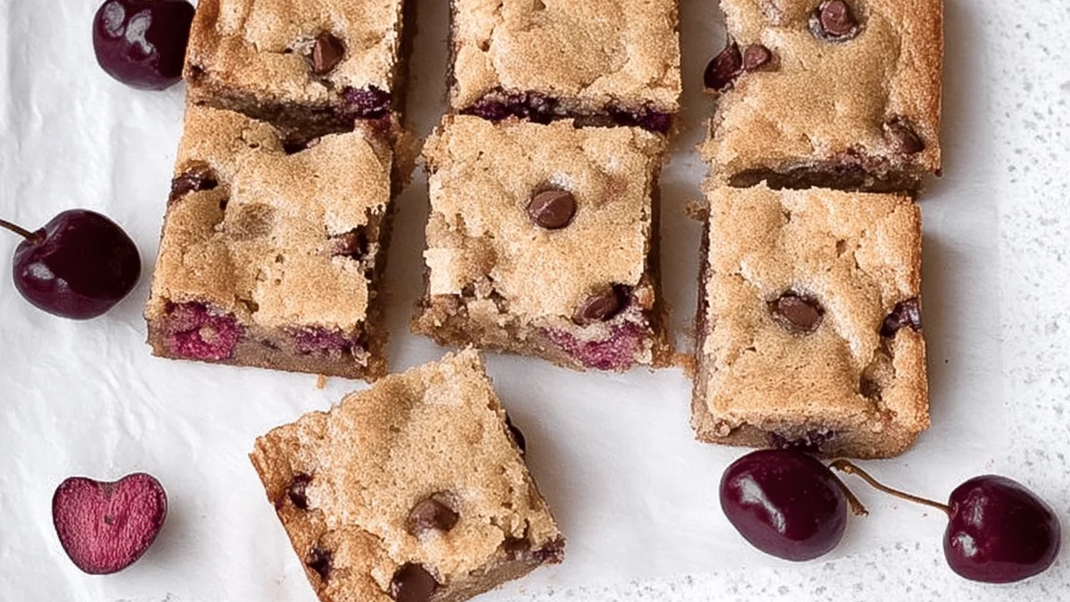 Cherry Chocolate Chip Blondies Recipe