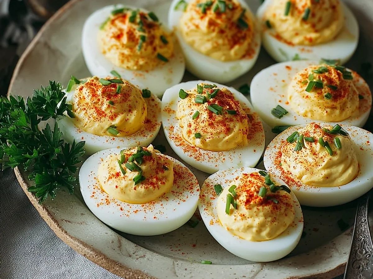 Classic Deviled Eggs: A Tangy, Creamy Appetizer - Featured Image