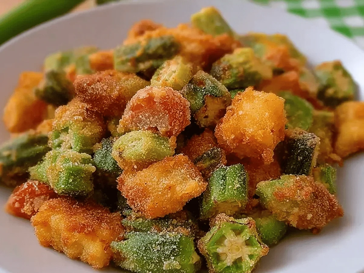 Classic Fried Okra and Tomatoes Recipe - Featured Image