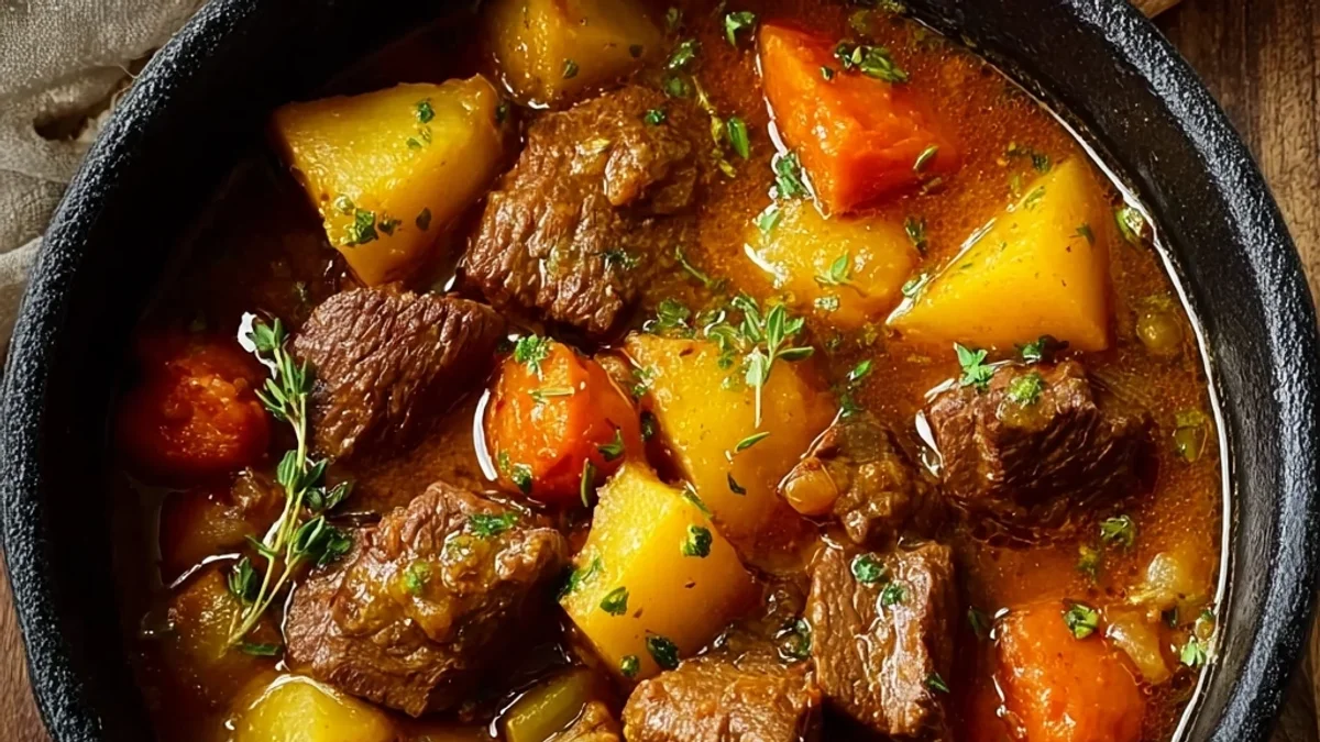 Classic Homestyle Beef Stew with Garden Vegetables
