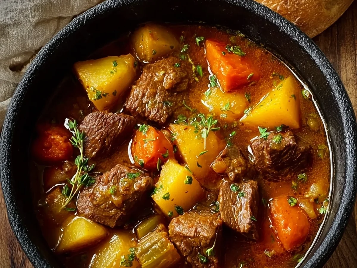 Classic Homestyle Beef Stew with Garden Vegetables - Featured Image