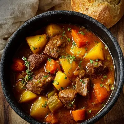 Classic Homestyle Beef Stew with Garden Vegetables