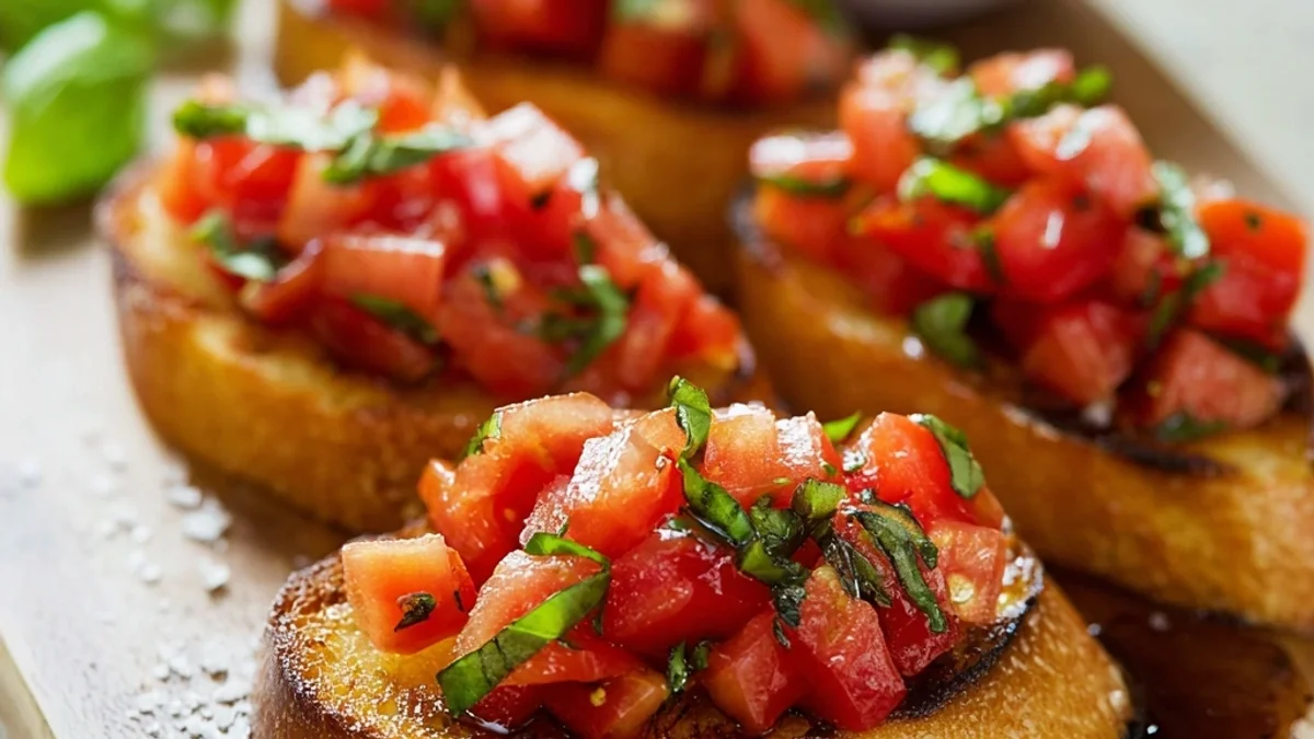 Classic Italian Bruschetta: Fresh Tomato & Basil Toasts