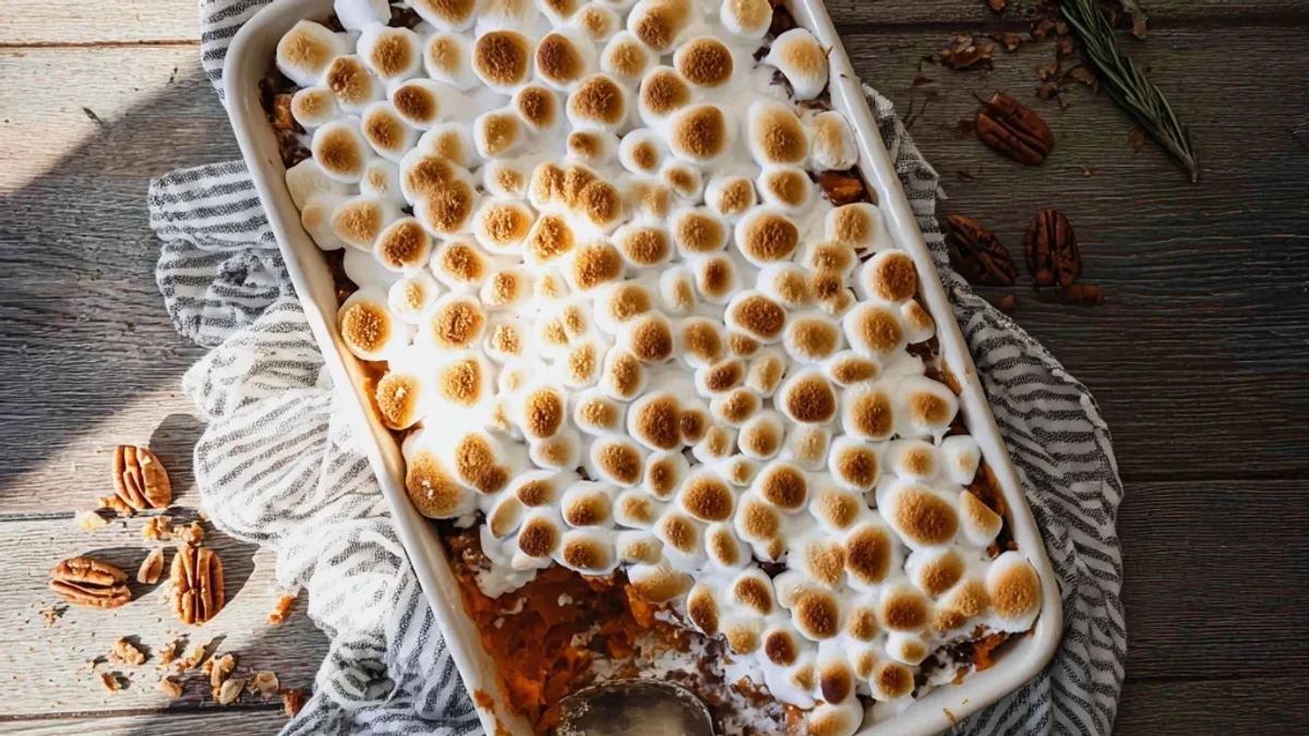 Classic Sweet Potato Casserole Recipe, Marshmallow Topping