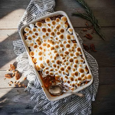 Classic Sweet Potato Casserole Recipe, Marshmallow Topping