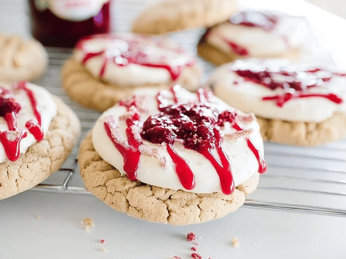 Copycat Crumbl Raspberry Cheesecake Cookies Recipe - Featured Image